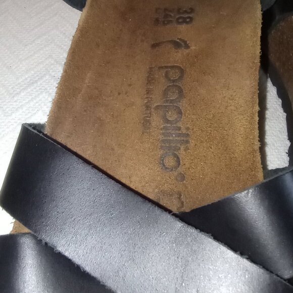 Papillio by Birkenstock Black Leather Women's Ankle Strap Sandals Size 38 - Picture 3 of 12